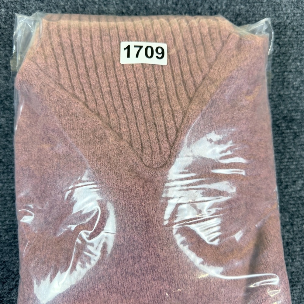 Madewell Dillon Pullover Sweater‎ Womens 2XS Heather Loganberry Ribbed Mock Neck - Picture 9 of 9